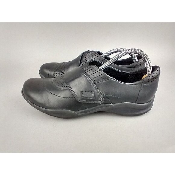 Clarks Wave Walk Shoes Womens Size 9 Black Leather Adjustable Strap Comfort - Picture 2 of 12